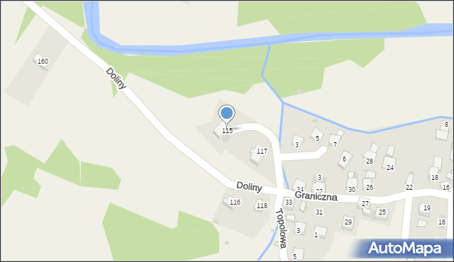 Cisiec, Doliny, 115, mapa Cisiec