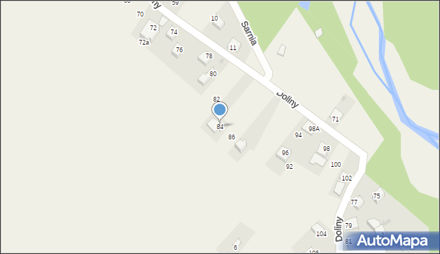 Cisiec, Doliny, 84, mapa Cisiec