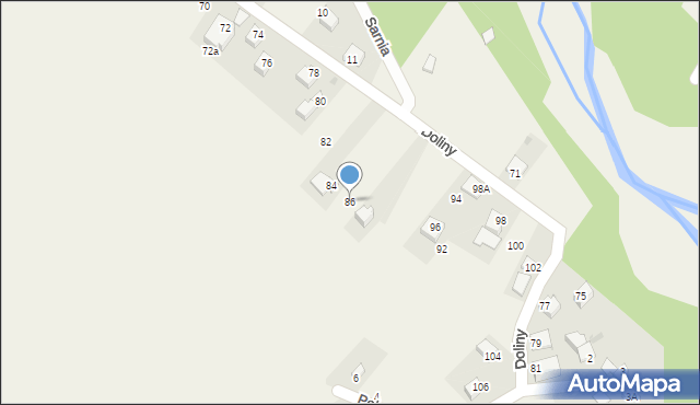 Cisiec, Doliny, 86, mapa Cisiec