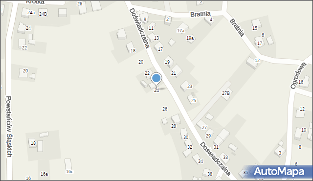 Czarków, Doświadczalna, 24, mapa Czarków