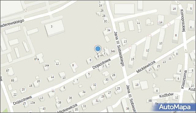 Czechowice-Dziedzice, Dojazdowa, 4, mapa Czechowic-Dziedzic