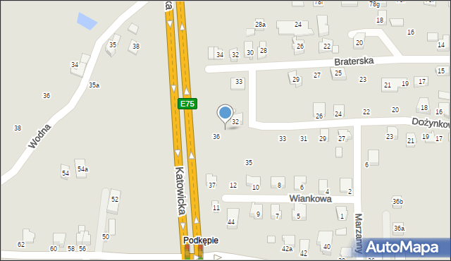 Czechowice-Dziedzice, Dożynkowa, 34, mapa Czechowic-Dziedzic