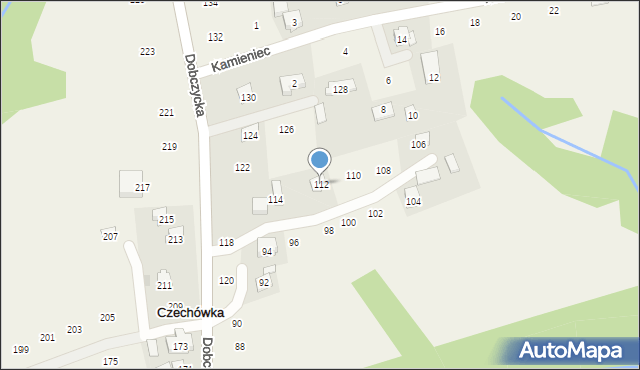 Czechówka, Dobczycka, 112, mapa Czechówka