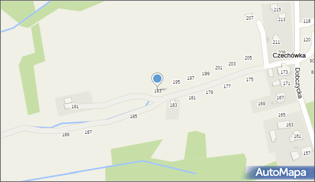 Czechówka, Dobczycka, 193, mapa Czechówka