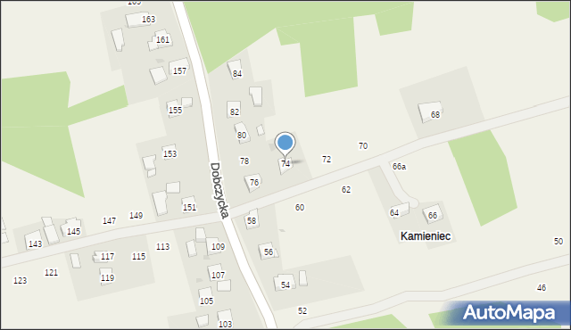 Czechówka, Dobczycka, 74, mapa Czechówka