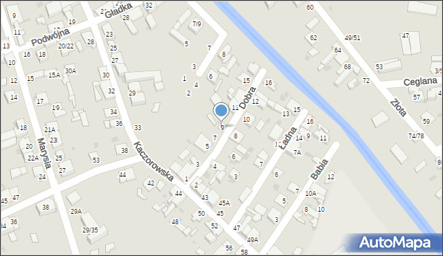 Częstochowa, Dobra, 9, mapa Częstochowy