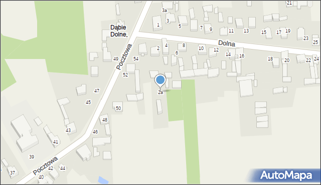 Dąbie, Dolna, 2a, mapa Dąbie