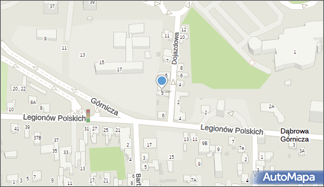 Dąbrowa Górnicza, Dojazdowa, 3, mapa Dąbrowa Górnicza