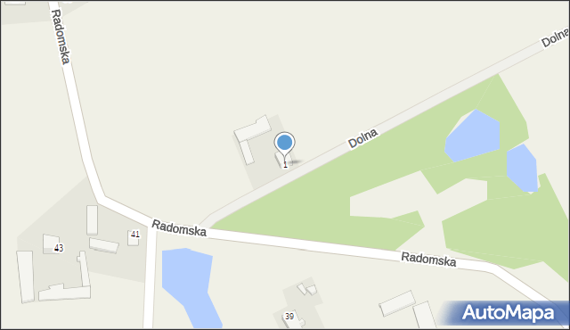 Dąbrówka Nagórna, Dolna, 1, mapa Dąbrówka Nagórna