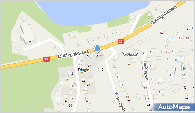 Długie, Dobiegniewska, 7, mapa Długie