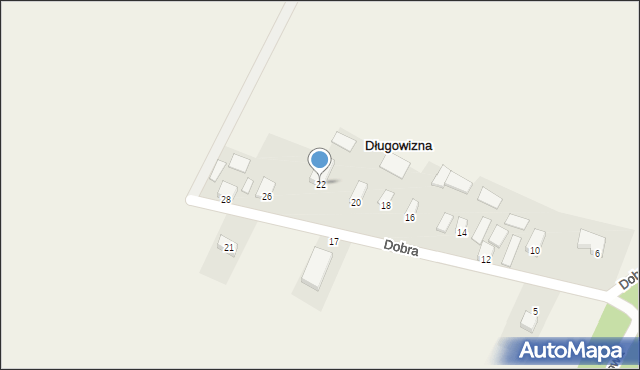 Długowizna, Dobra, 22, mapa Długowizna