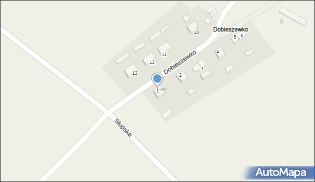 Dobieszewko, Dobieszewko, 1, mapa Dobieszewko
