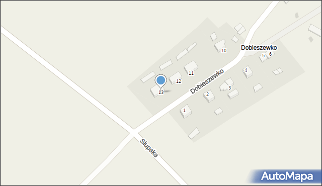 Dobieszewko, Dobieszewko, 13, mapa Dobieszewko