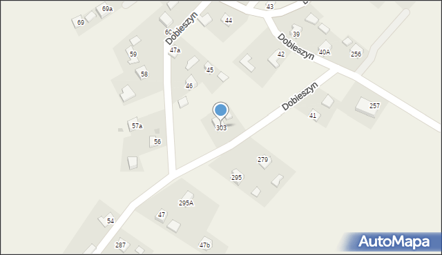 Dobieszyn, Dobieszyn, 303, mapa Dobieszyn