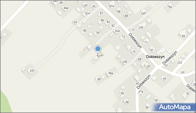 Dobieszyn, Dobieszyn, 74, mapa Dobieszyn