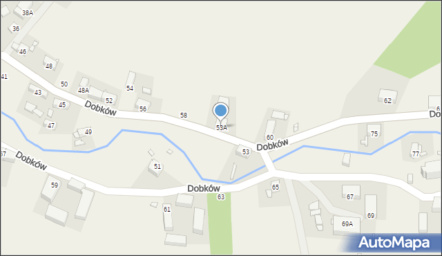 Dobków, Dobków, 53A, mapa Dobków