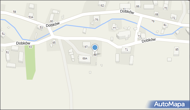 Dobków, Dobków, 69, mapa Dobków
