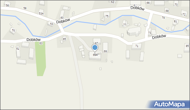Dobków, Dobków, 69A, mapa Dobków