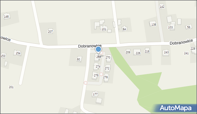 Dobranowice, Dobranowice, 268, mapa Dobranowice