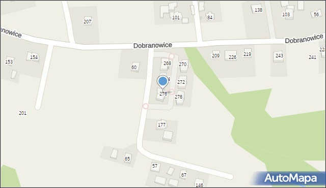Dobranowice, Dobranowice, 276, mapa Dobranowice