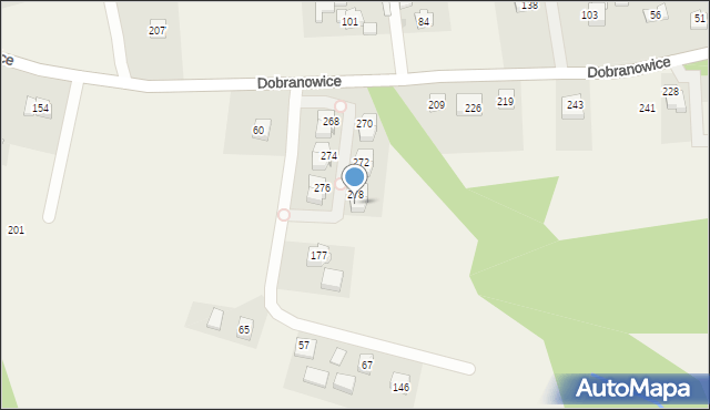Dobranowice, Dobranowice, 279, mapa Dobranowice