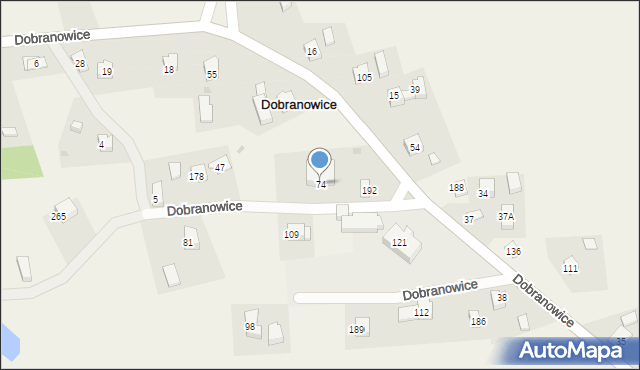 Dobranowice, Dobranowice, 74, mapa Dobranowice