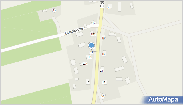 Dobratycze, Dobratycze, 13, mapa Dobratycze
