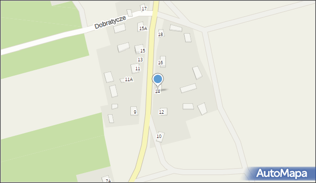 Dobratycze, Dobratycze, 14, mapa Dobratycze