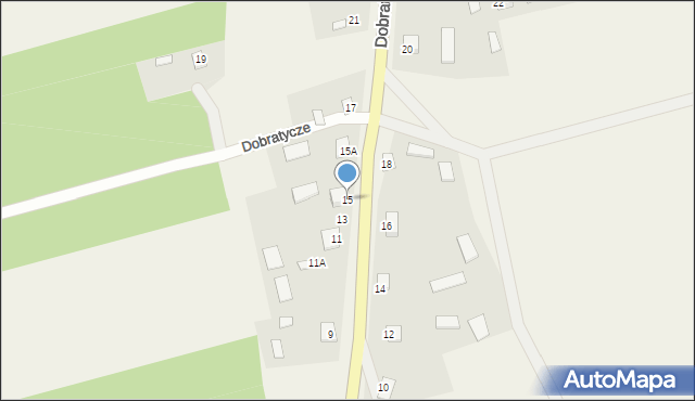 Dobratycze, Dobratycze, 15, mapa Dobratycze