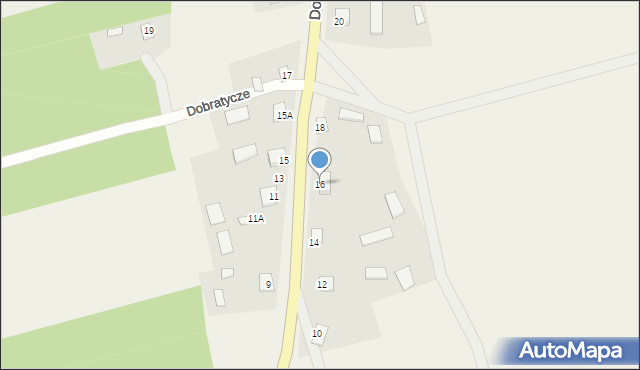 Dobratycze, Dobratycze, 16, mapa Dobratycze
