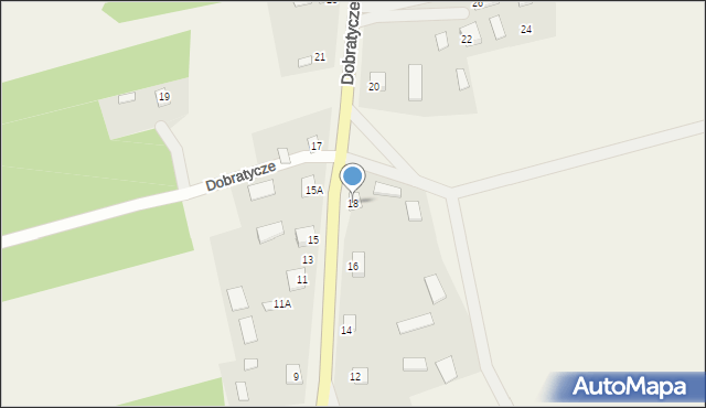 Dobratycze, Dobratycze, 18, mapa Dobratycze