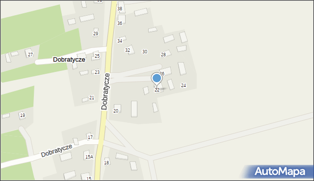 Dobratycze, Dobratycze, 22, mapa Dobratycze