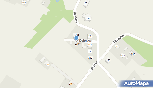Dobrków, Dobrków, 23D, mapa Dobrków
