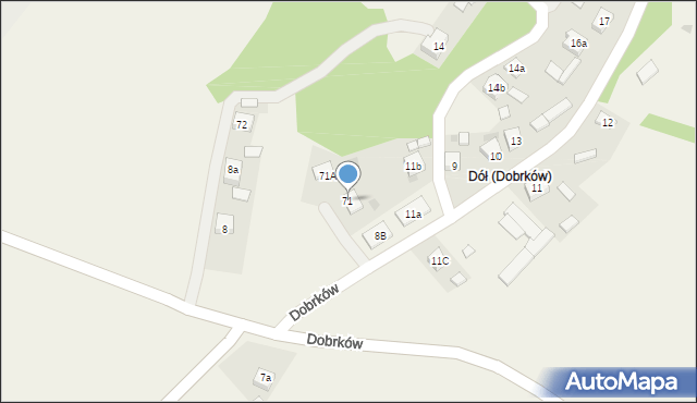 Dobrków, Dobrków, 71, mapa Dobrków