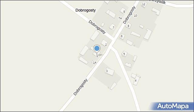 Dobrogosty, Dobrogosty, 1, mapa Dobrogosty