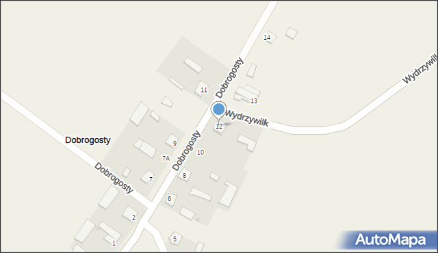 Dobrogosty, Dobrogosty, 12, mapa Dobrogosty
