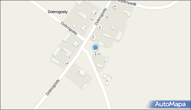 Dobrogosty, Dobrogosty, 5, mapa Dobrogosty