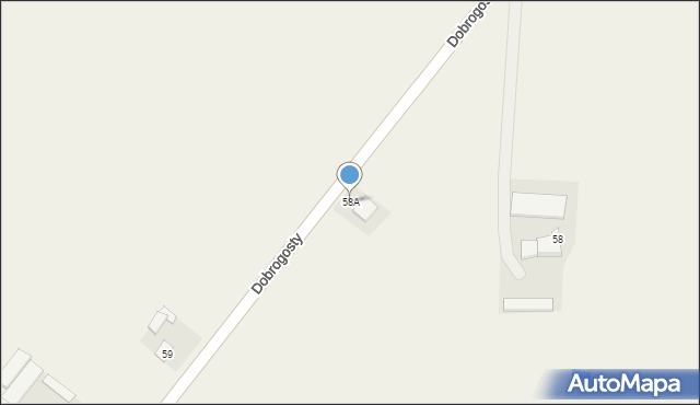 Dobrogosty, Dobrogosty, 58A, mapa Dobrogosty