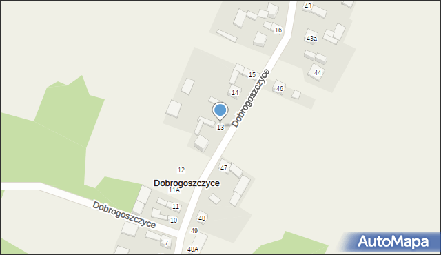 Dobrogoszczyce, Dobrogoszczyce, 13, mapa Dobrogoszczyce