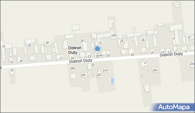 Dobroń Duży, Dobroń Duży, 22, mapa Dobroń Duży