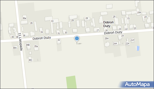 Dobroń Duży, Dobroń Duży, 29a, mapa Dobroń Duży