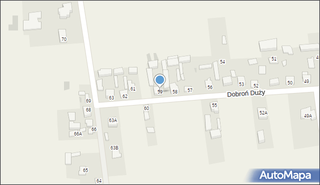 Dobroń Duży, Dobroń Duży, 59, mapa Dobroń Duży