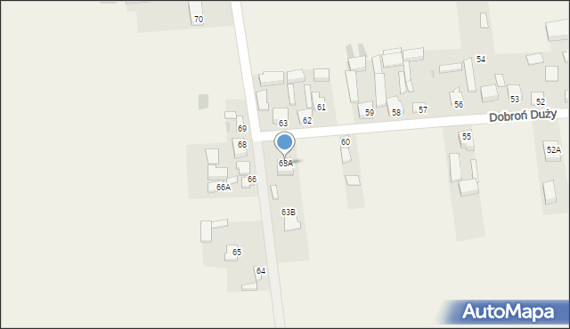 Dobroń Duży, Dobroń Duży, 63A, mapa Dobroń Duży