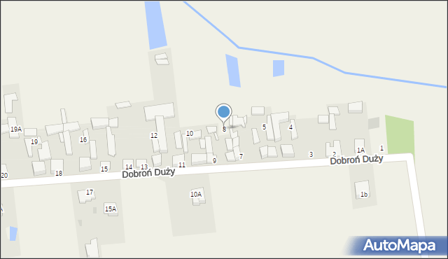 Dobroń Duży, Dobroń Duży, 8, mapa Dobroń Duży