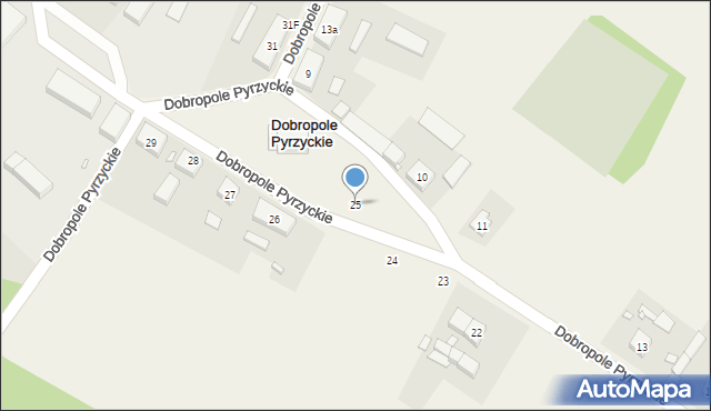 Dobropole Pyrzyckie, Dobropole Pyrzyckie, 25, mapa Dobropole Pyrzyckie