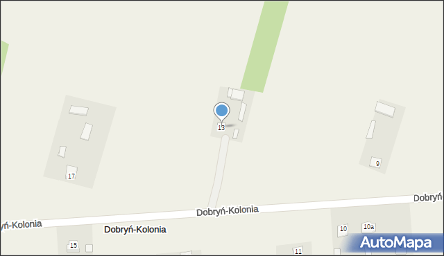 Dobryń-Kolonia, Dobryń-Kolonia, 13, mapa Dobryń-Kolonia