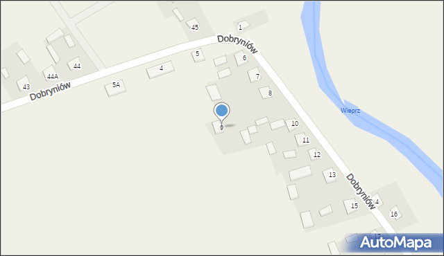 Dobryniów, Dobryniów, 9, mapa Dobryniów