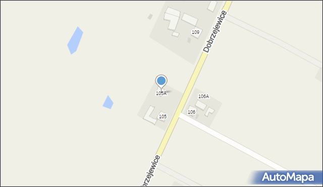 Dobrzejewice, Dobrzejewice, 105A, mapa Dobrzejewice