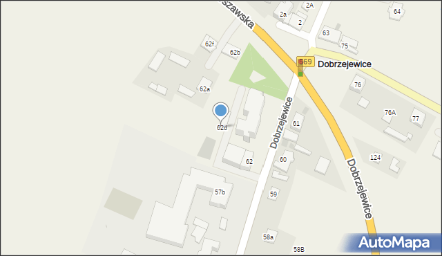 Dobrzejewice, Dobrzejewice, 62d, mapa Dobrzejewice