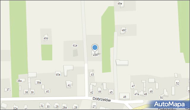 Dobrzelów, Dobrzelów, 43A, mapa Dobrzelów